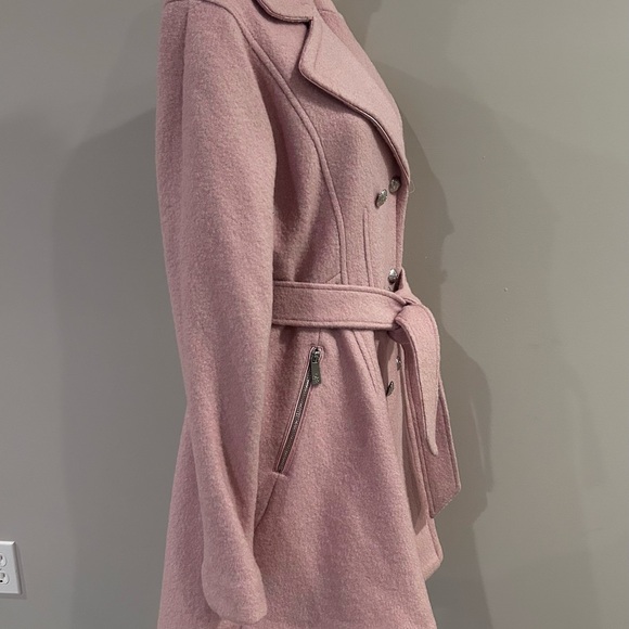 Guess Double Breasted Wool Blend Belted Pea Coat - Picture 6 of 15